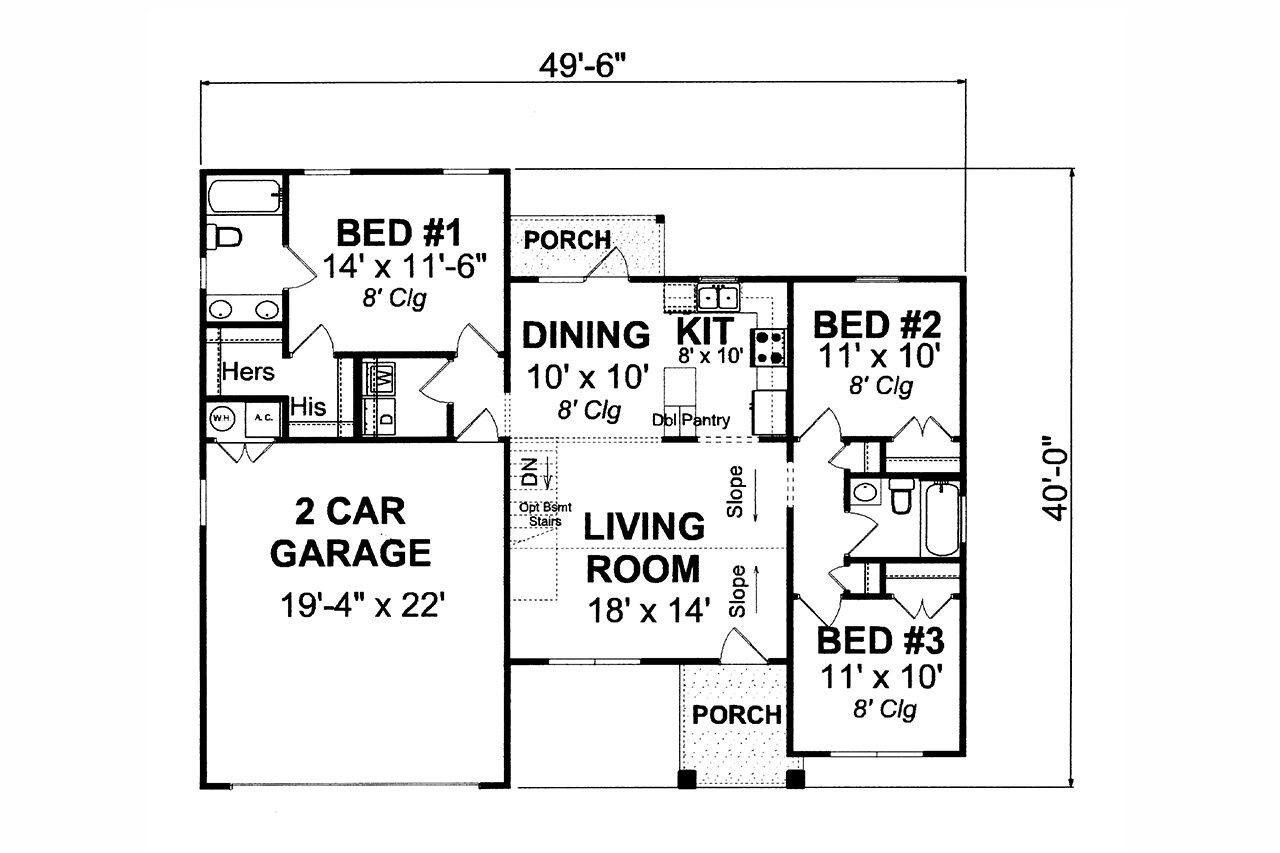 Traditional House Plan - Dexter 71424 - 1st Floor Plan