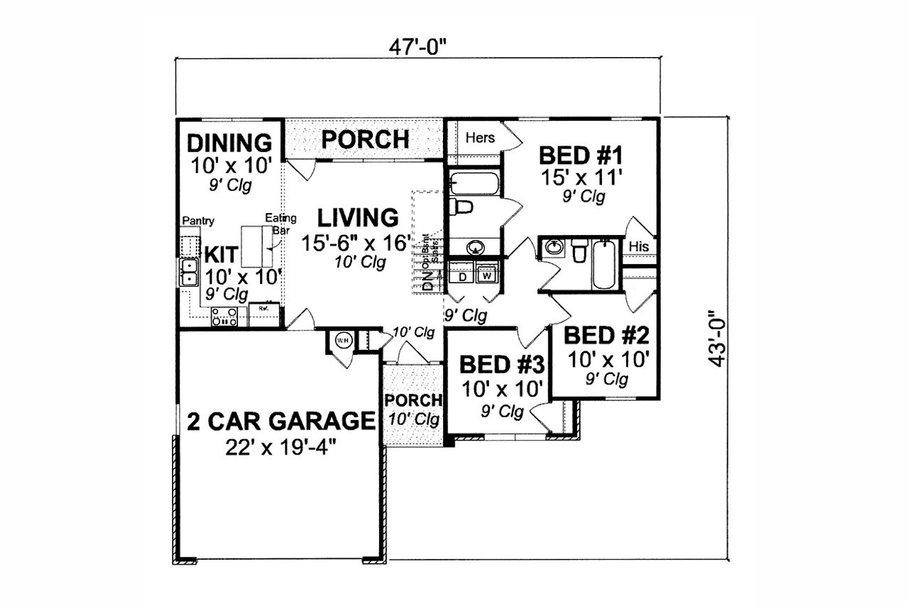 Traditional House Plan - St. Augusta 24511 - 1st Floor Plan