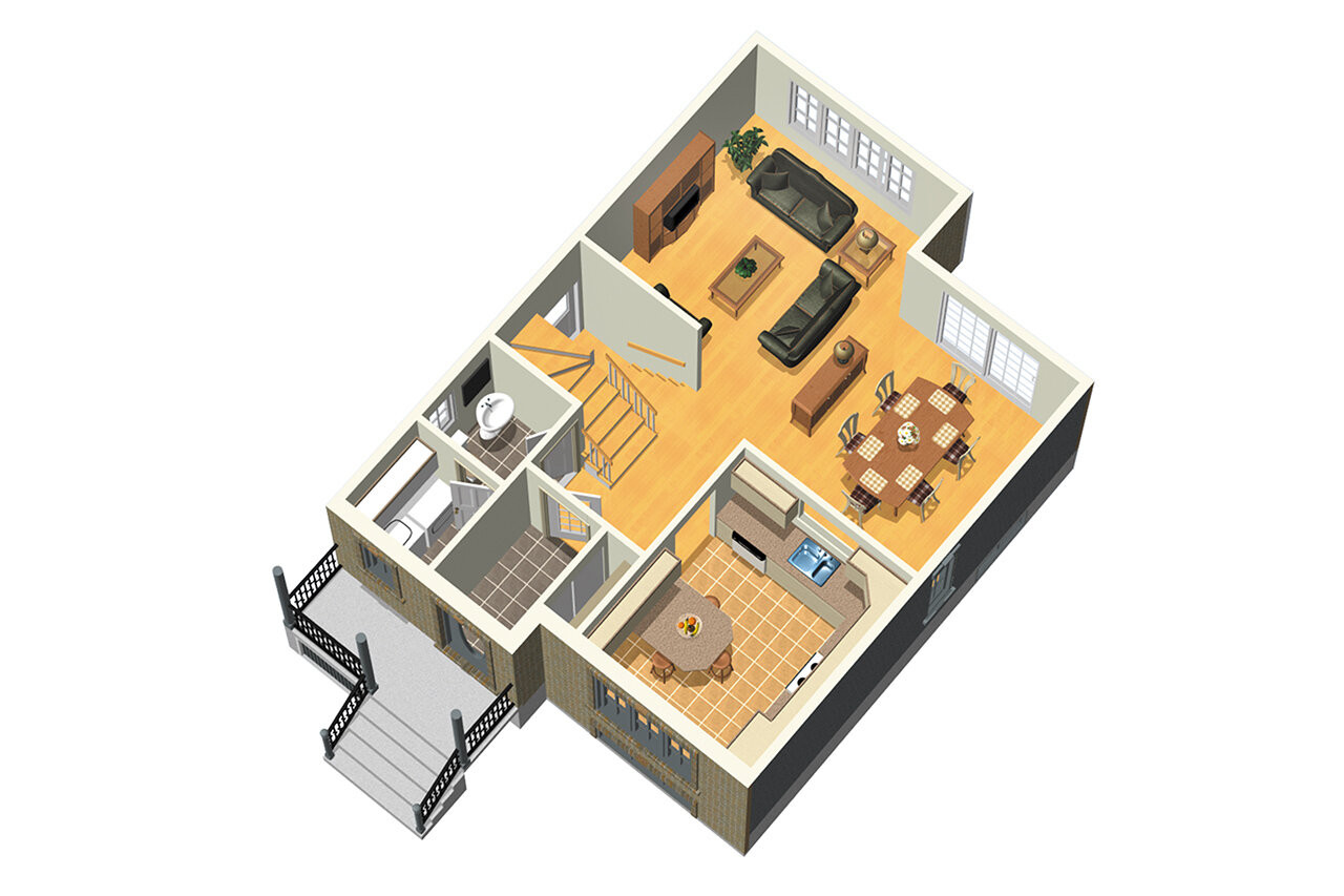 Victorian House Plan 20020 HPC #64969 1st Floor Plan Dollhouse  - 