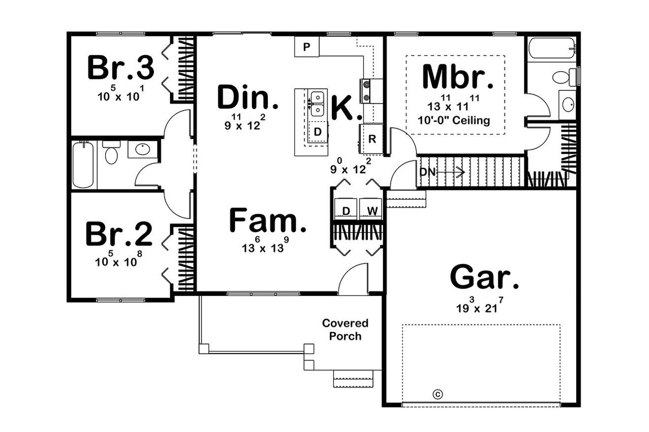 Farmhouse House Plan - Daniels 31376 - 1st Floor Plan