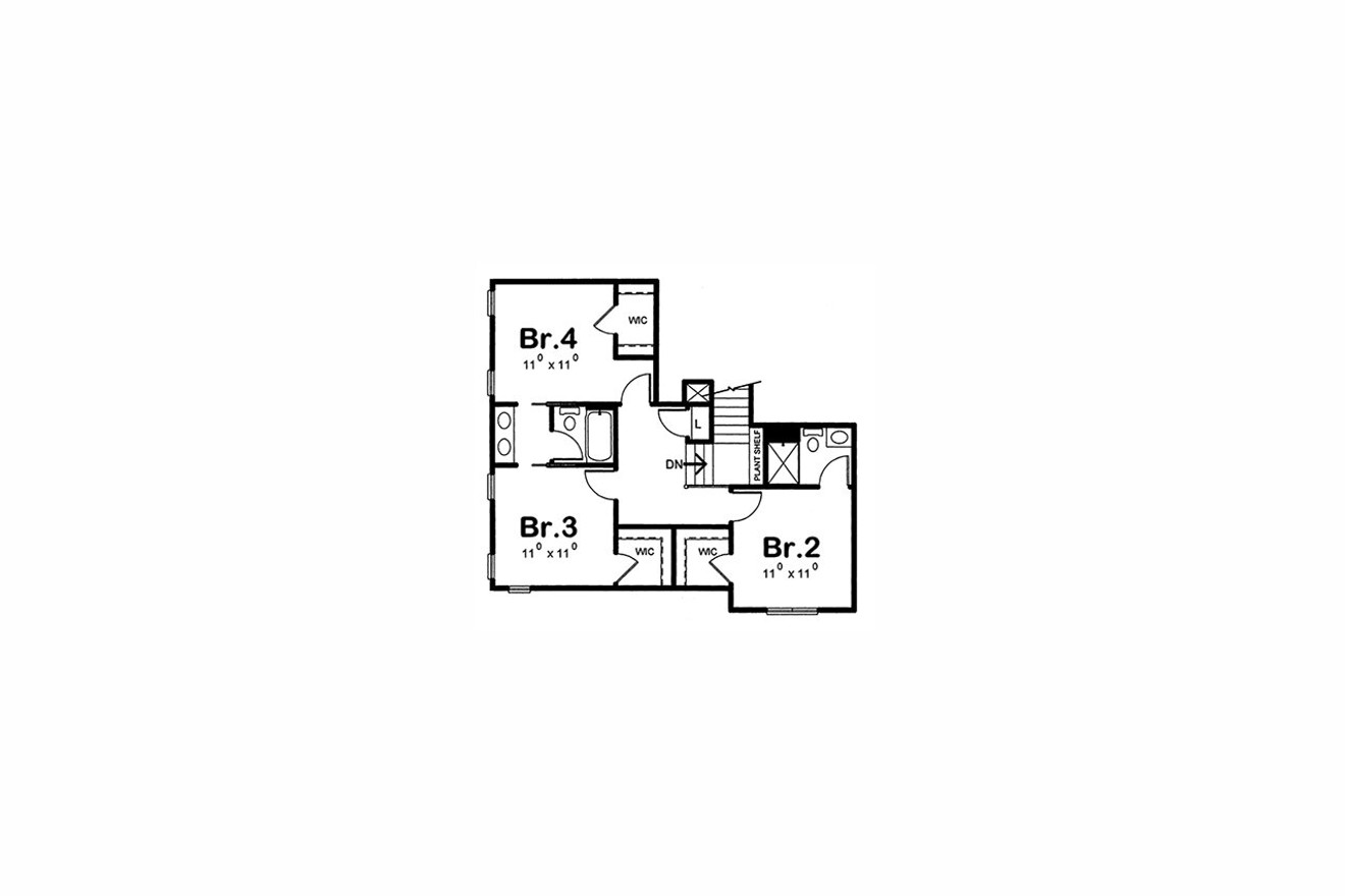 Secondary Image - Craftsman House Plan - Rossville 29904 - 2nd Floor Plan