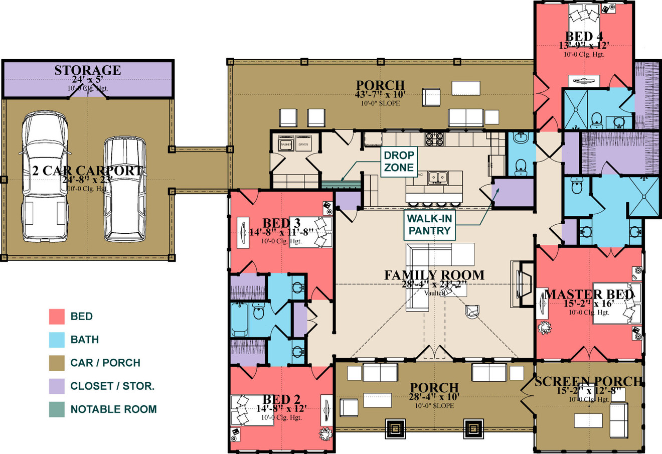 Country House Plan - Lancaster 35405 - 1st Floor Plan