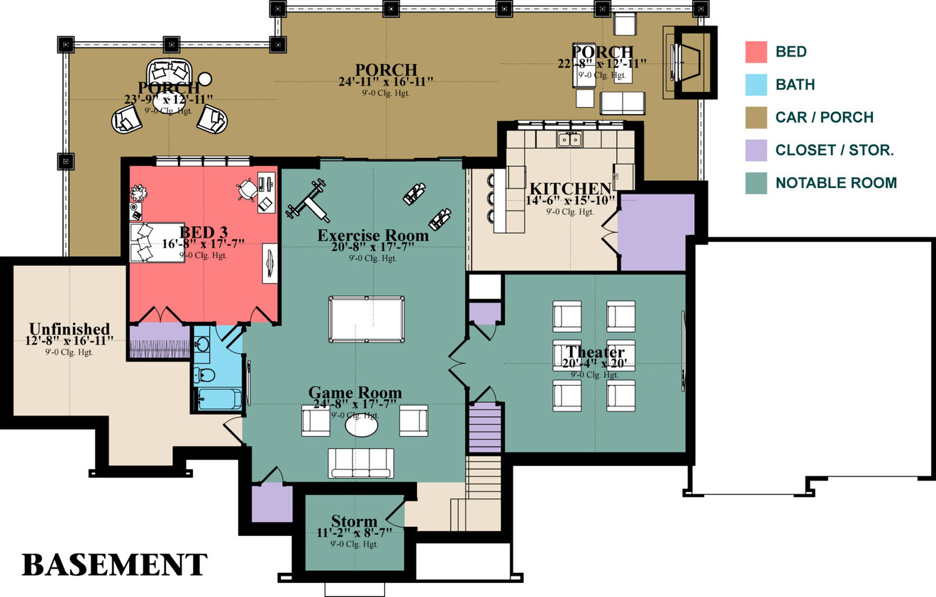 European House Plan - Benfield Manor 96752 - Basement Floor Plan