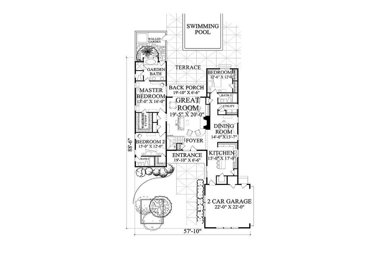 Modern House Plan - Genesis 29024 - 1st Floor Plan