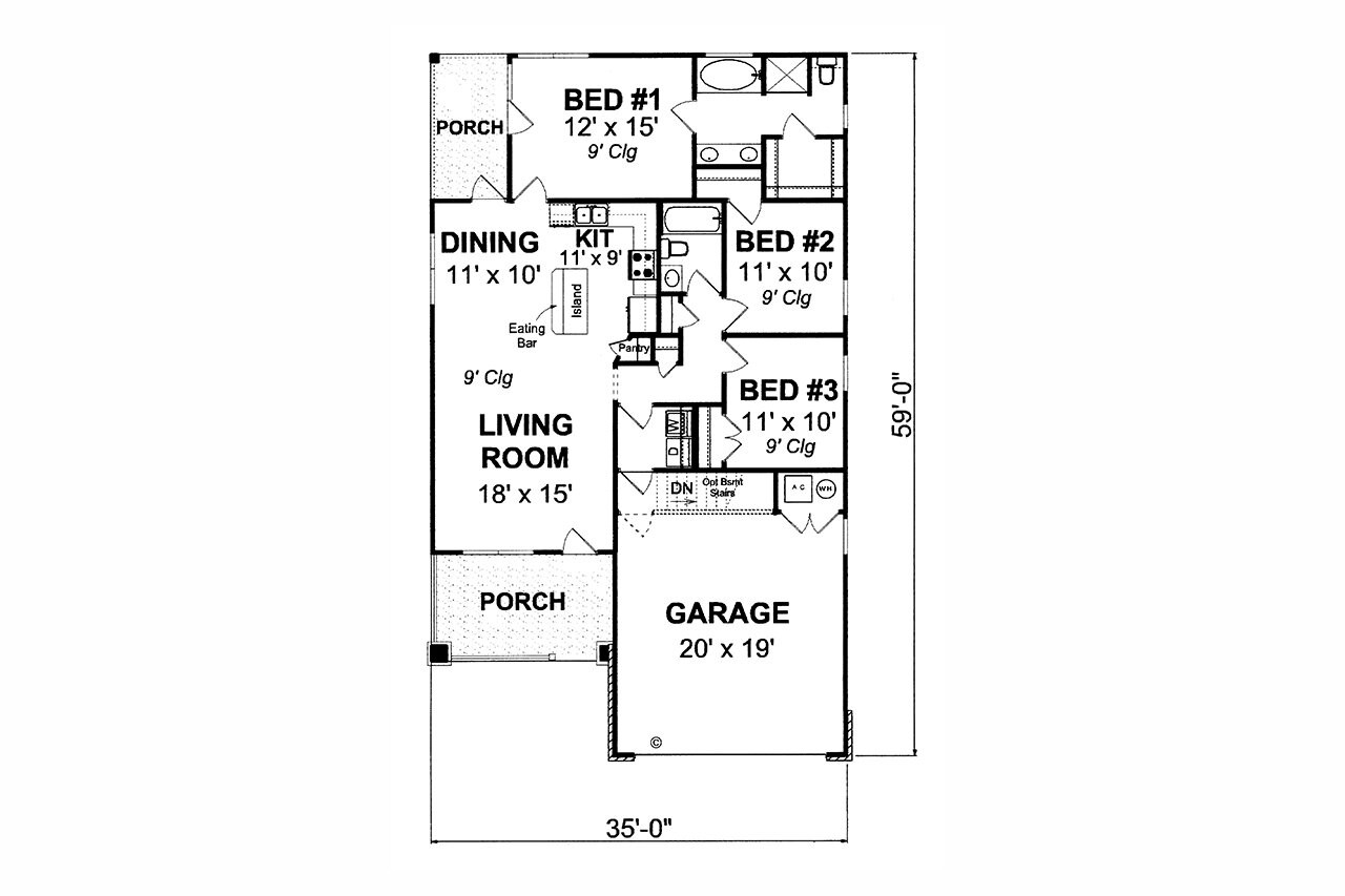 Craftsman House Plan - Boyes 48451 - 1st Floor Plan