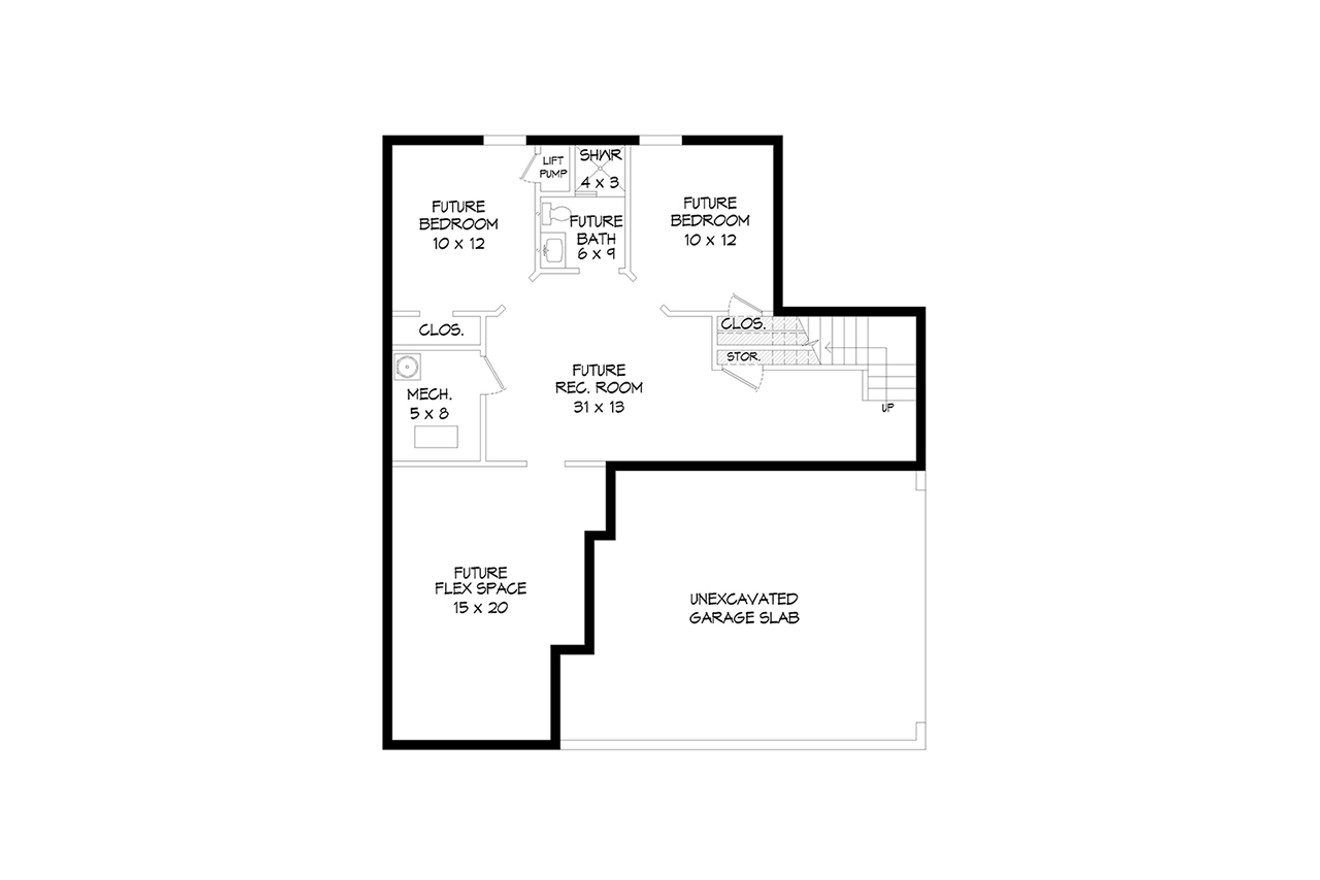 Mountain Rustic House Plan - Eagle Peak 3 96584 - Optional Floor Plan