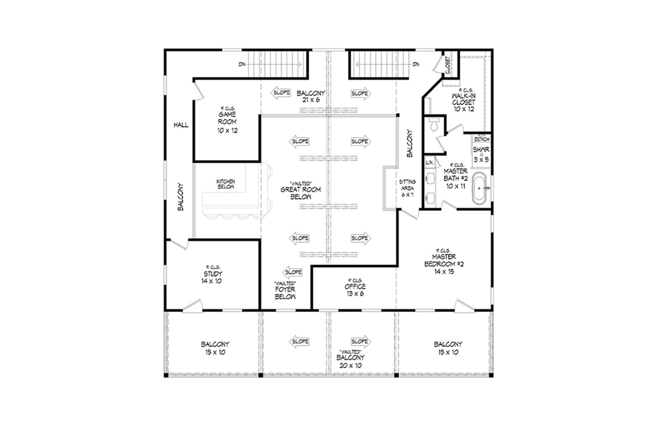 Secondary Image - Craftsman House Plan - Queens Creek 21019 - 2nd Floor Plan