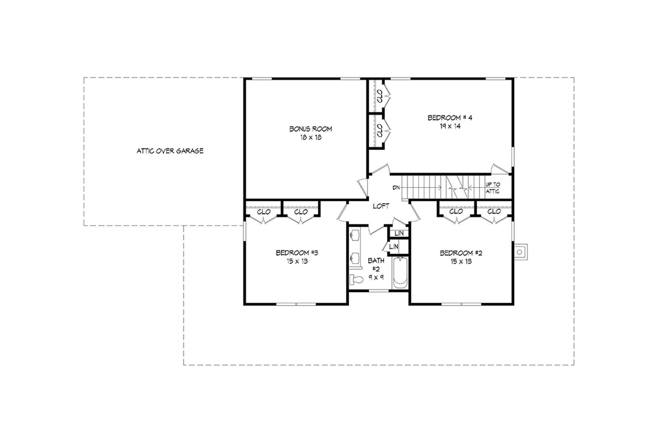 Secondary Image - Farmhouse House Plan - Black Walnut 2.0 36260 - 2nd Floor Plan