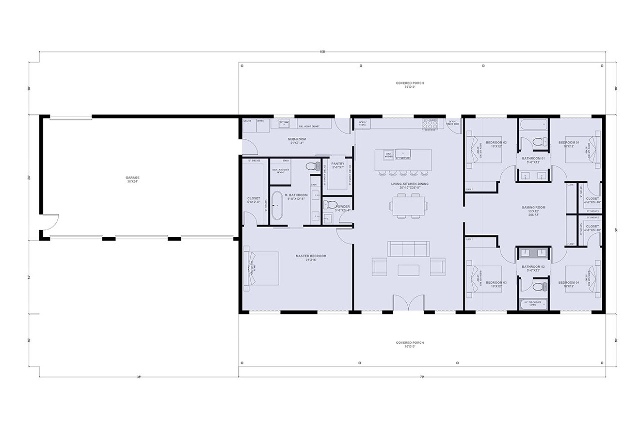 Traditional House Plan - Lindsay 16695 - 1st Floor Plan