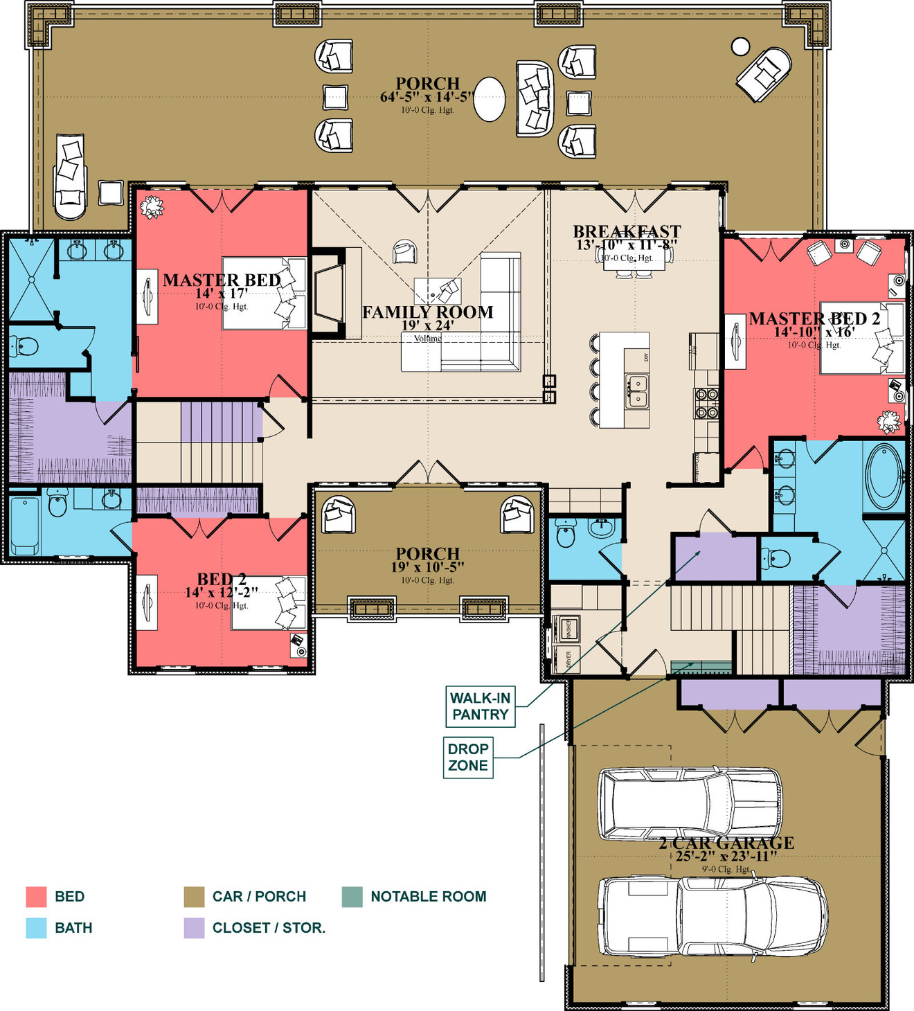 Traditional House Plan - Miranda 69796 - 1st Floor Plan