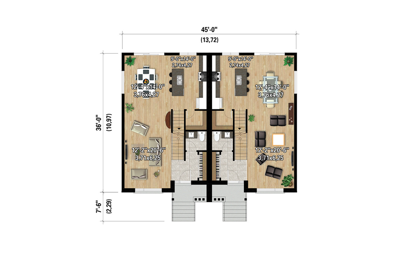 Contemporary House Plan - 85400 - 1st Floor Plan