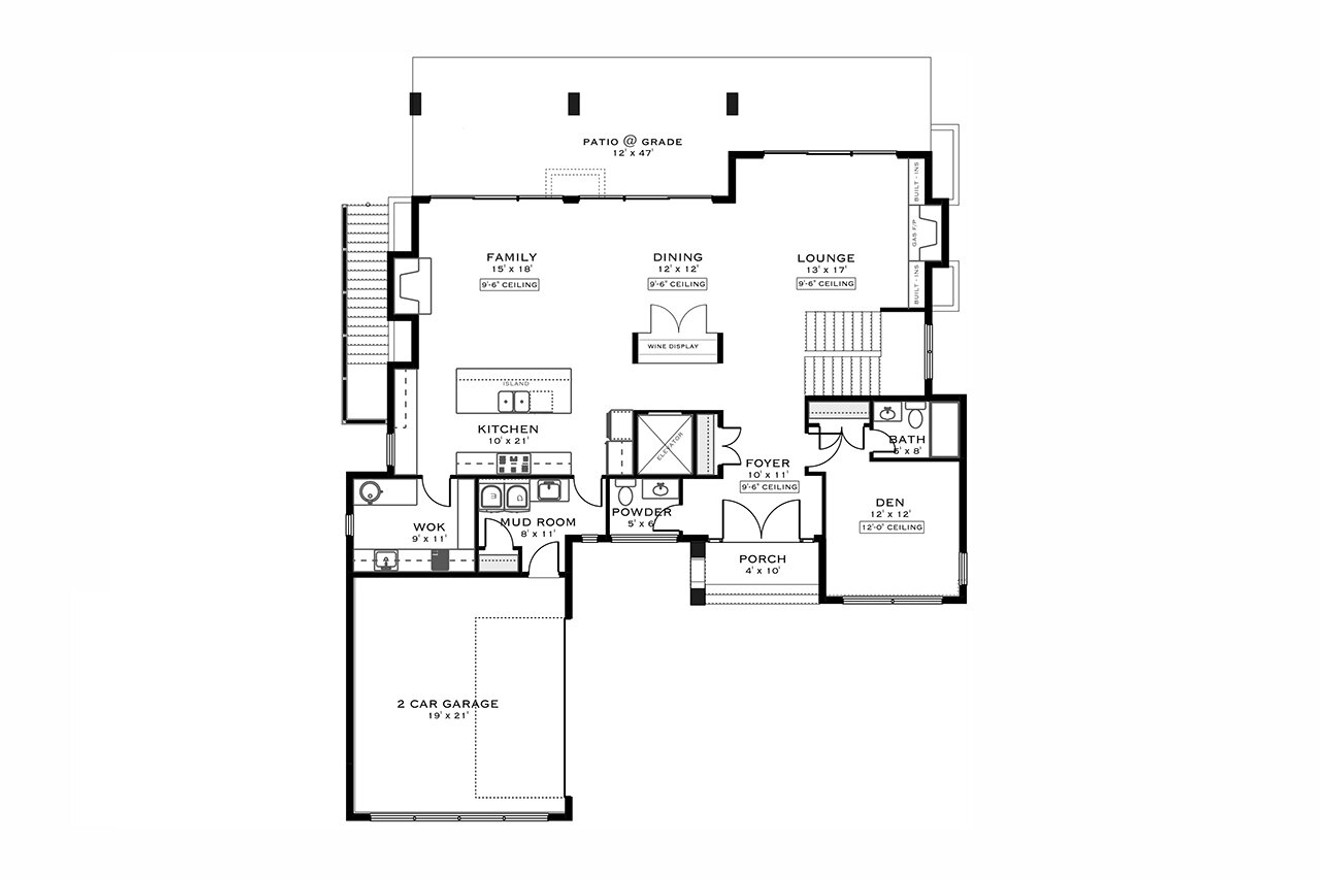 Contemporary House Plan - Edgemont 88247 - 1st Floor Plan