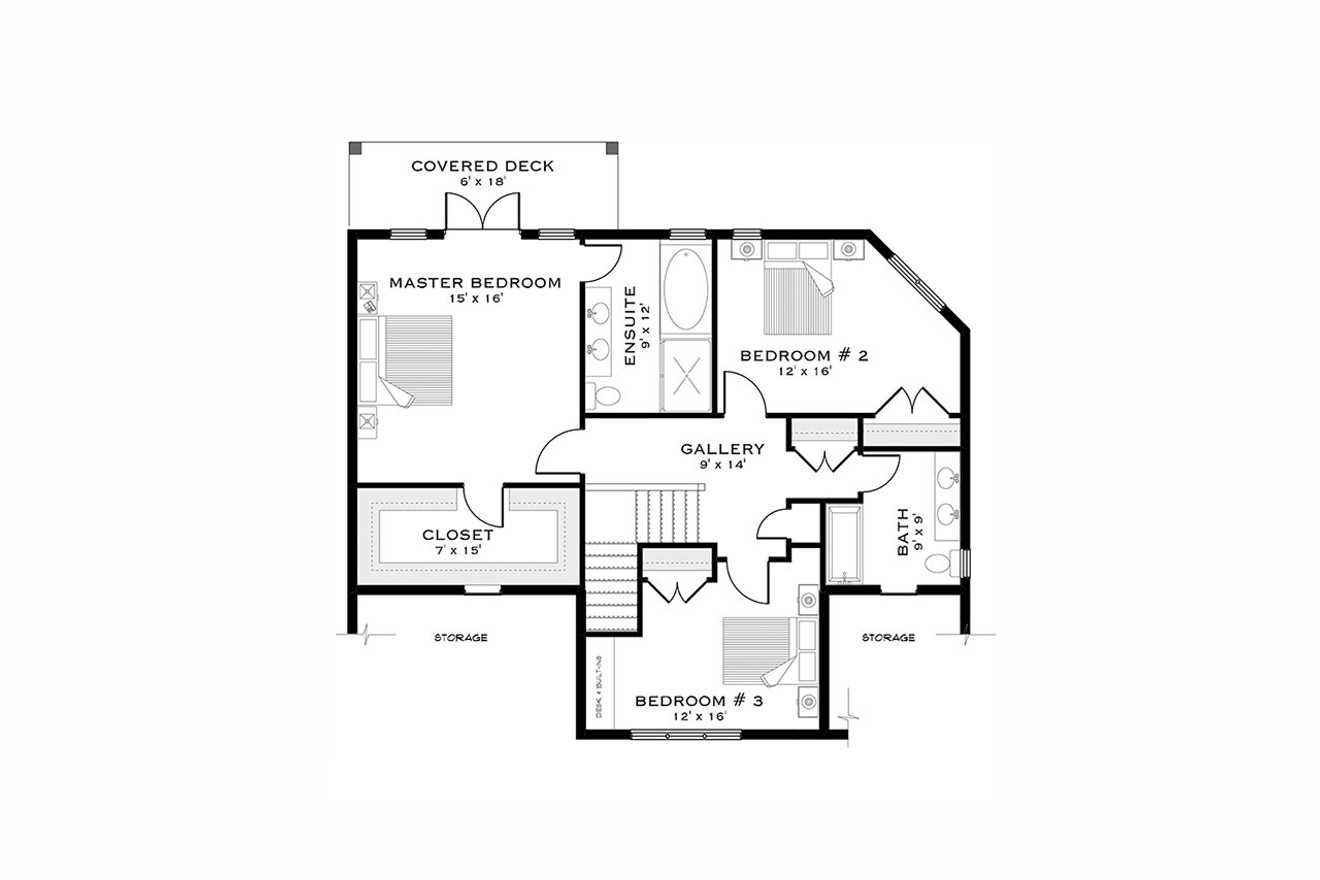 Secondary Image - Craftsman House Plan - Maple Grove 75846 - 2nd Floor Plan