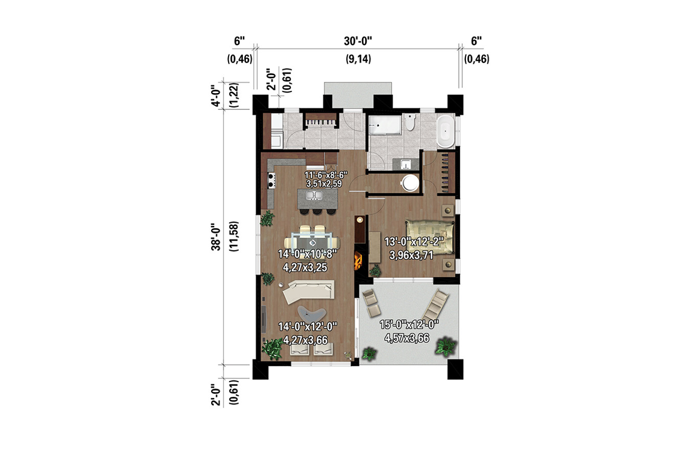 European House Plan - 74181 - 1st Floor Plan