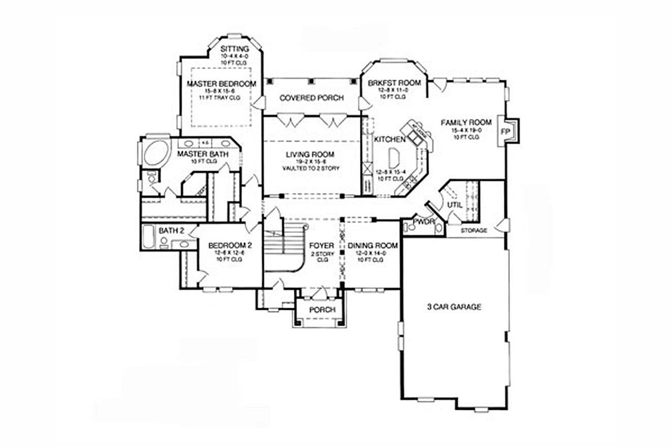 European House Plan - Monteagle 87366 - 1st Floor Plan