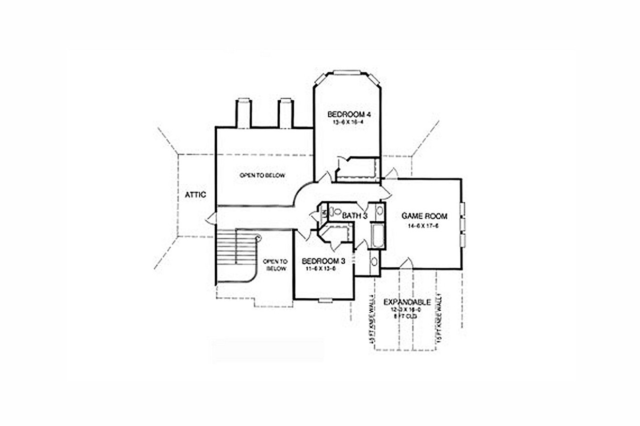 European House Plan - Monteagle 87366 - 2nd Floor Plan
