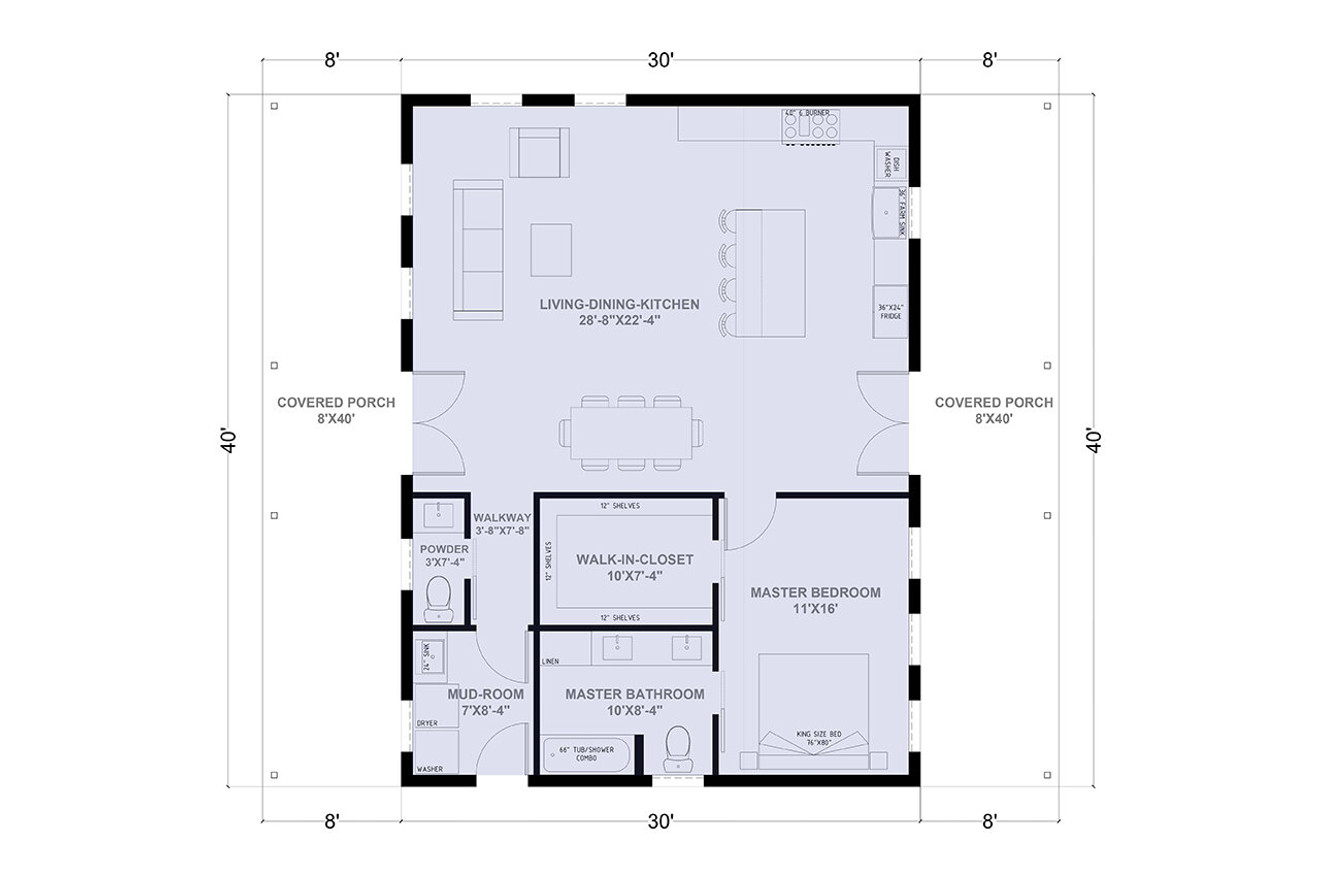 Farmhouse House Plan - Walker 22334 - 1st Floor Plan