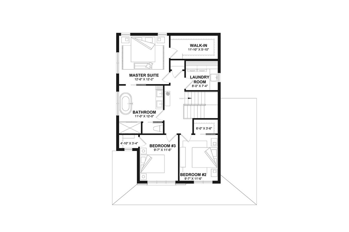 Secondary Image - Craftsman House Plan - Fabien 2 80037 - 2nd Floor Plan