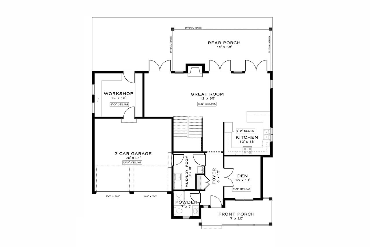 Farmhouse House Plan - Silver Oak 90884 - 1st Floor Plan