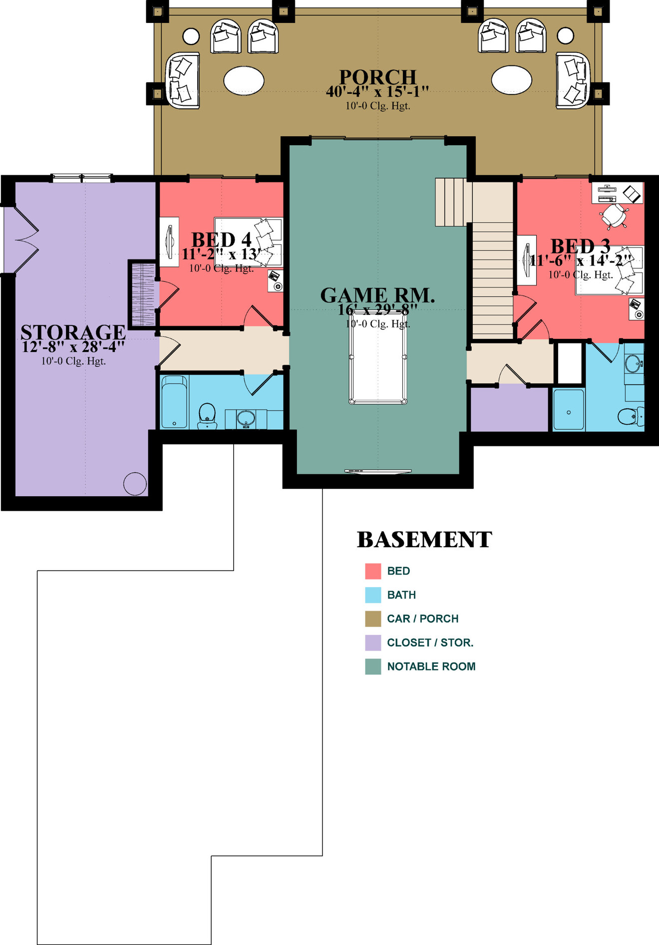 Traditional House Plan - Landon 2 31797 - Basement Floor Plan