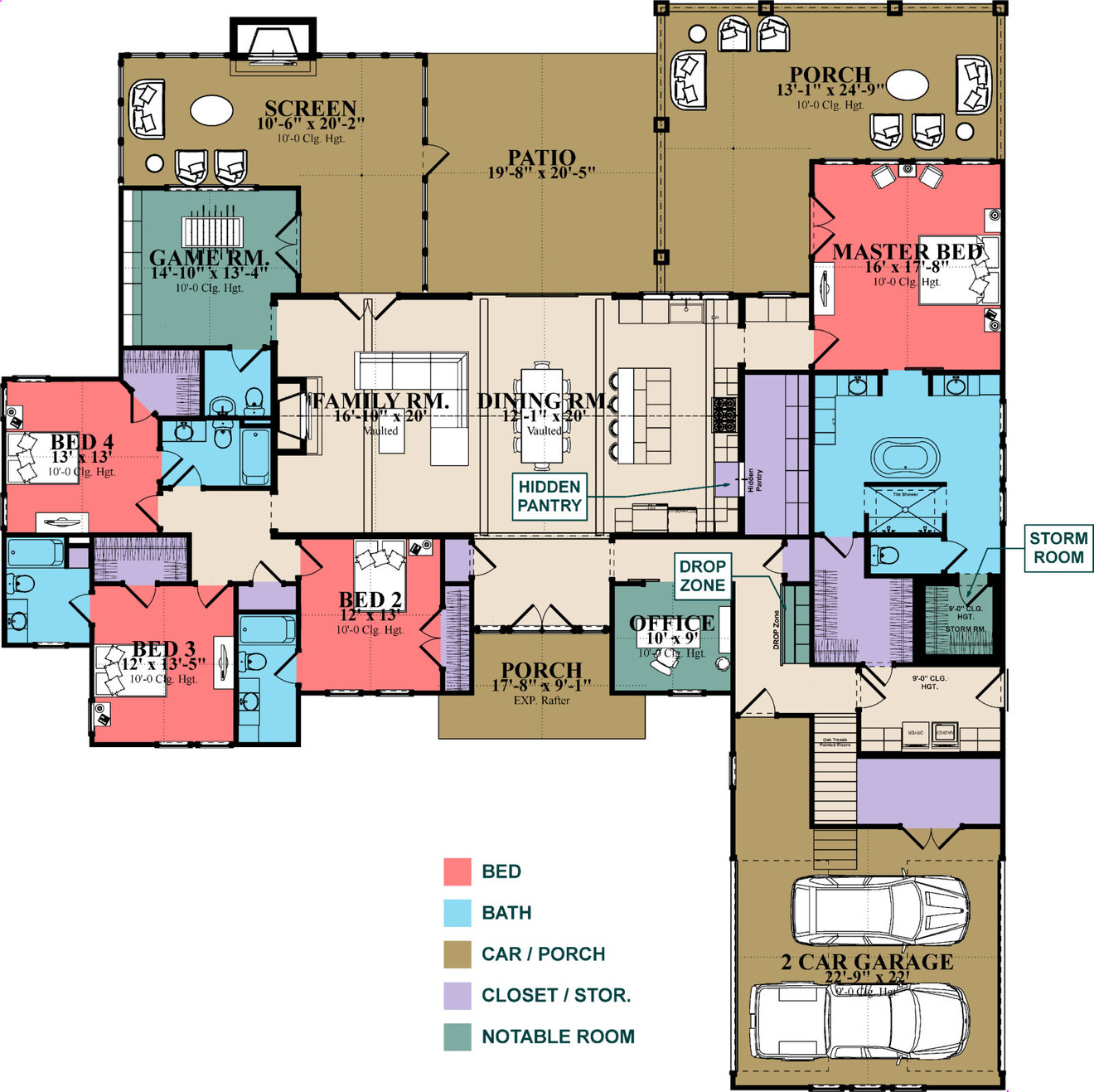 Craftsman House Plan - Bear Creek 24471 - 1st Floor Plan