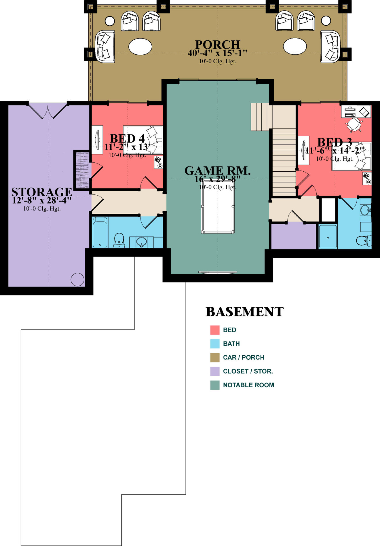 Secondary Image - Country House Plan - Landon 59733 - Basement Floor Plan