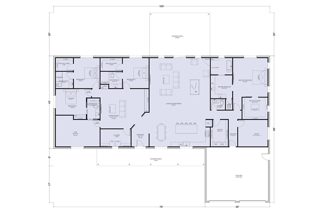 Farmhouse House Plan - Remington 95587 - 1st Floor Plan