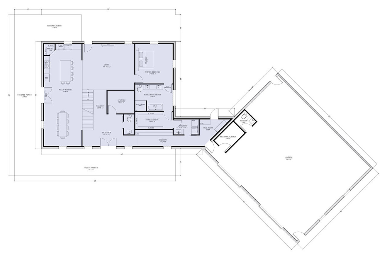 Farmhouse House Plan - Onyx 44282 - 1st Floor Plan