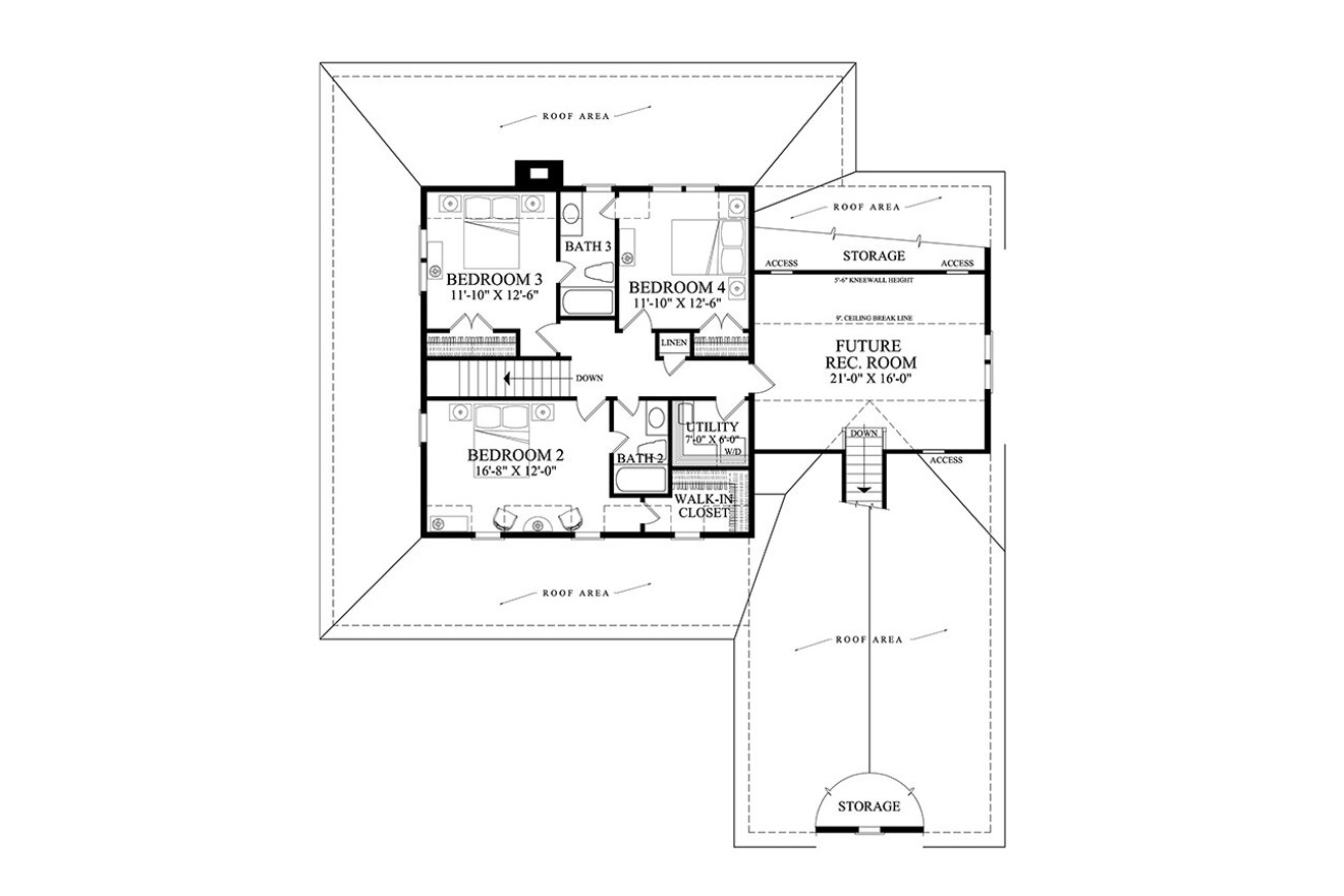 Secondary Image - Southern House Plan - Timber Ridge 74182 - 2nd Floor Plan