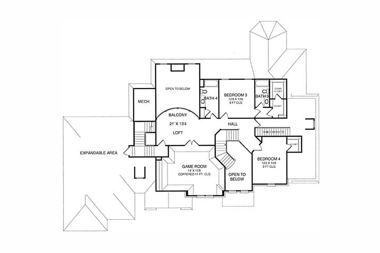 French Country House Plan - Medeira 26849 - 2nd Floor Plan
