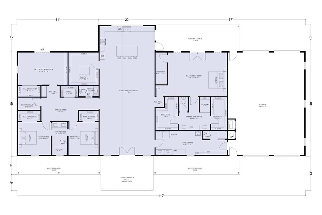 Farmhouse House Plan - Dakota 64318 - 1st Floor Plan