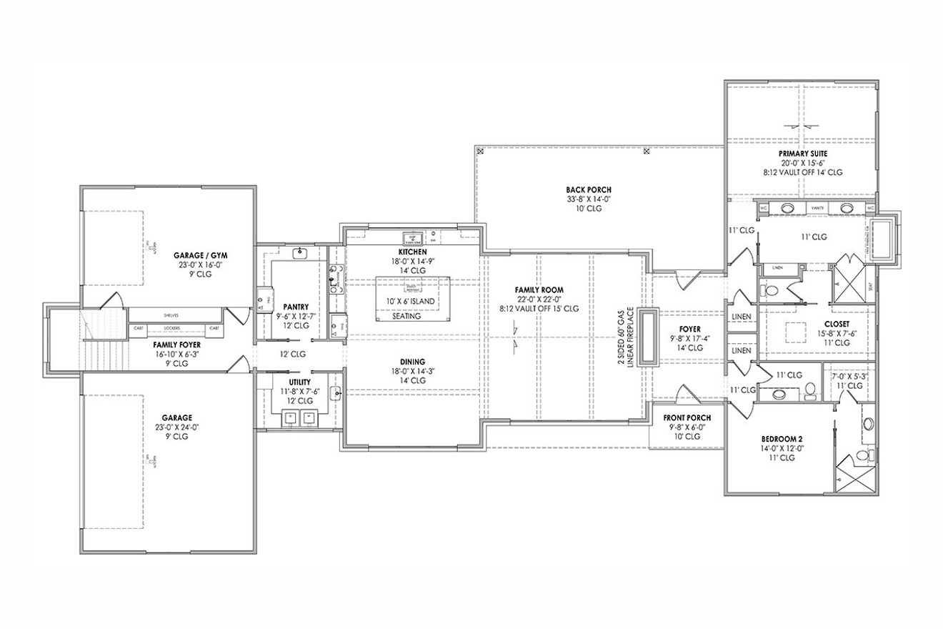 Modern House Plan - 42721 - 1st Floor Plan