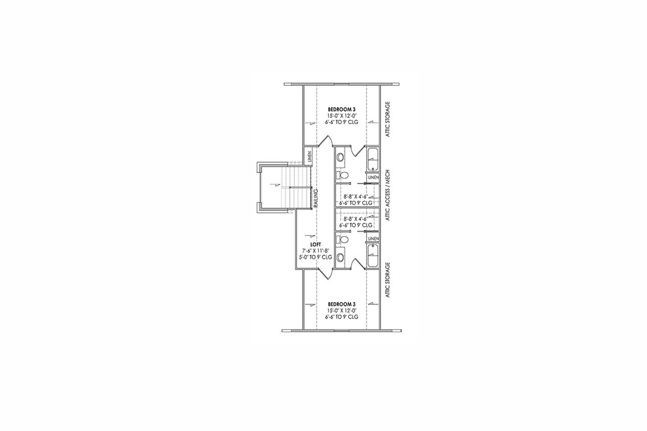 Modern House Plan - 42721 - 2nd Floor Plan