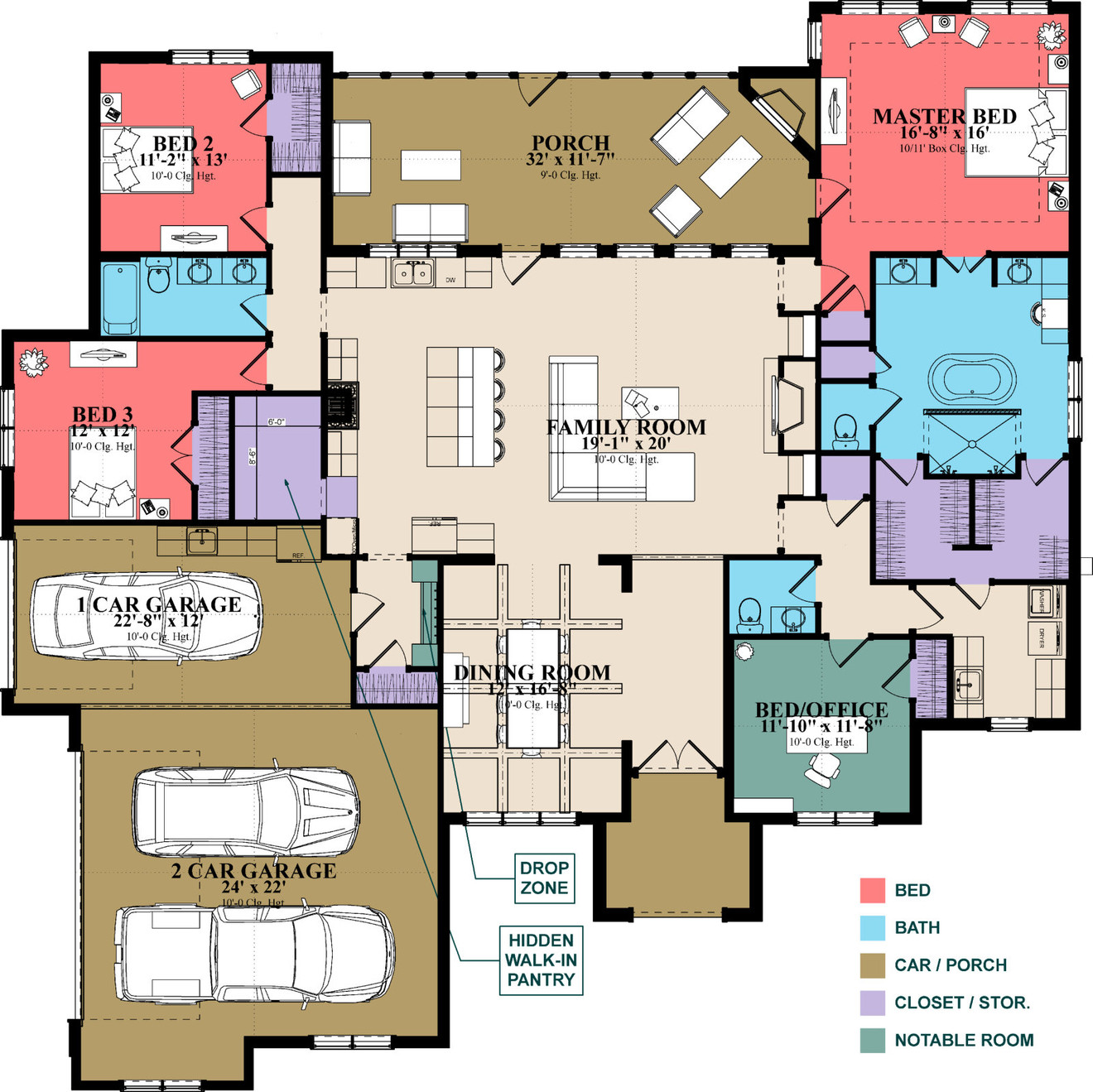 European House Plan - Fairbanks 29598 - 1st Floor Plan