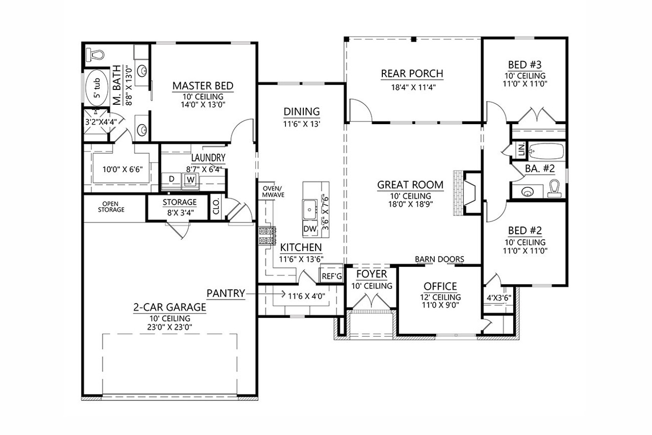 Farmhouse House Plan - Tumbleweed 87988 - 1st Floor Plan