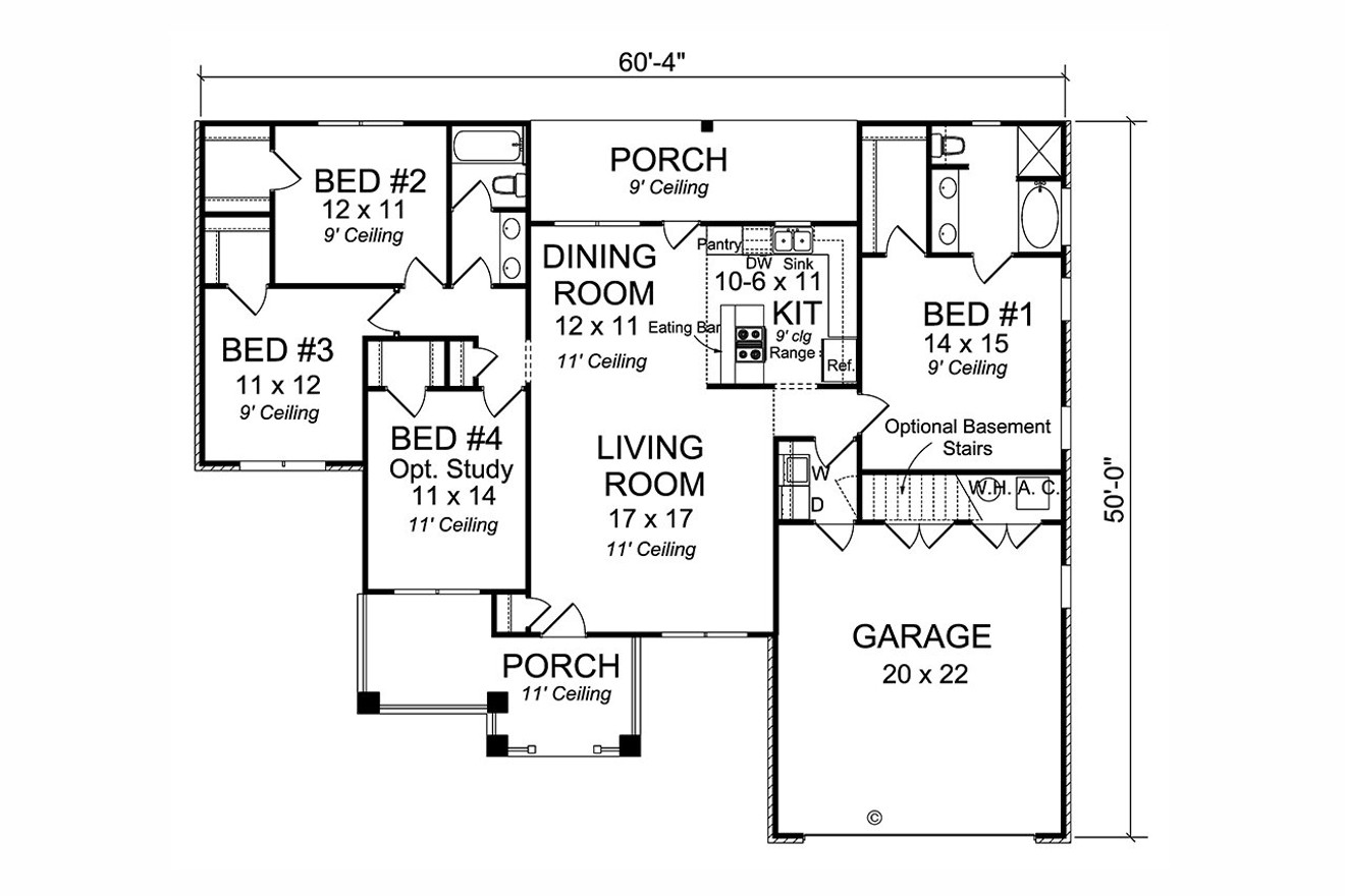 Traditional House Plan - Fairland 72578 - 1st Floor Plan
