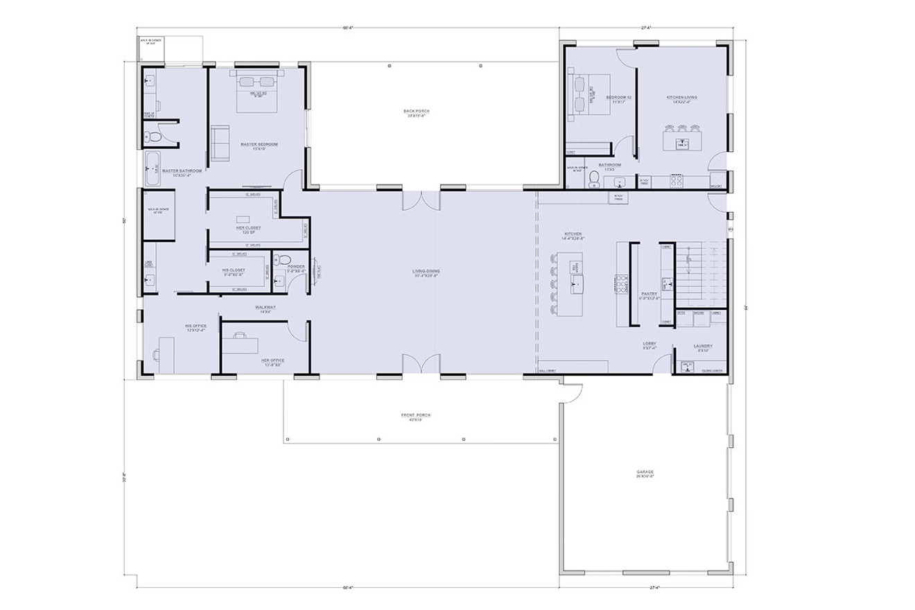 Farmhouse House Plan - Quinn 66436 - 1st Floor Plan