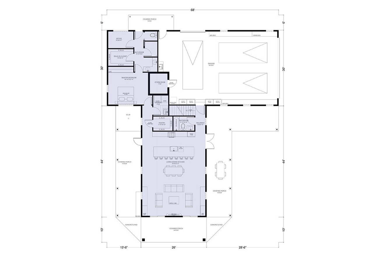 Farmhouse House Plan - Camila 82223 - 1st Floor Plan