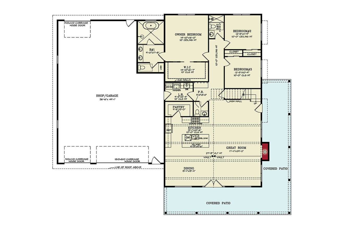 Farmhouse House Plan - Whistlewood 42575 - 1st Floor Plan