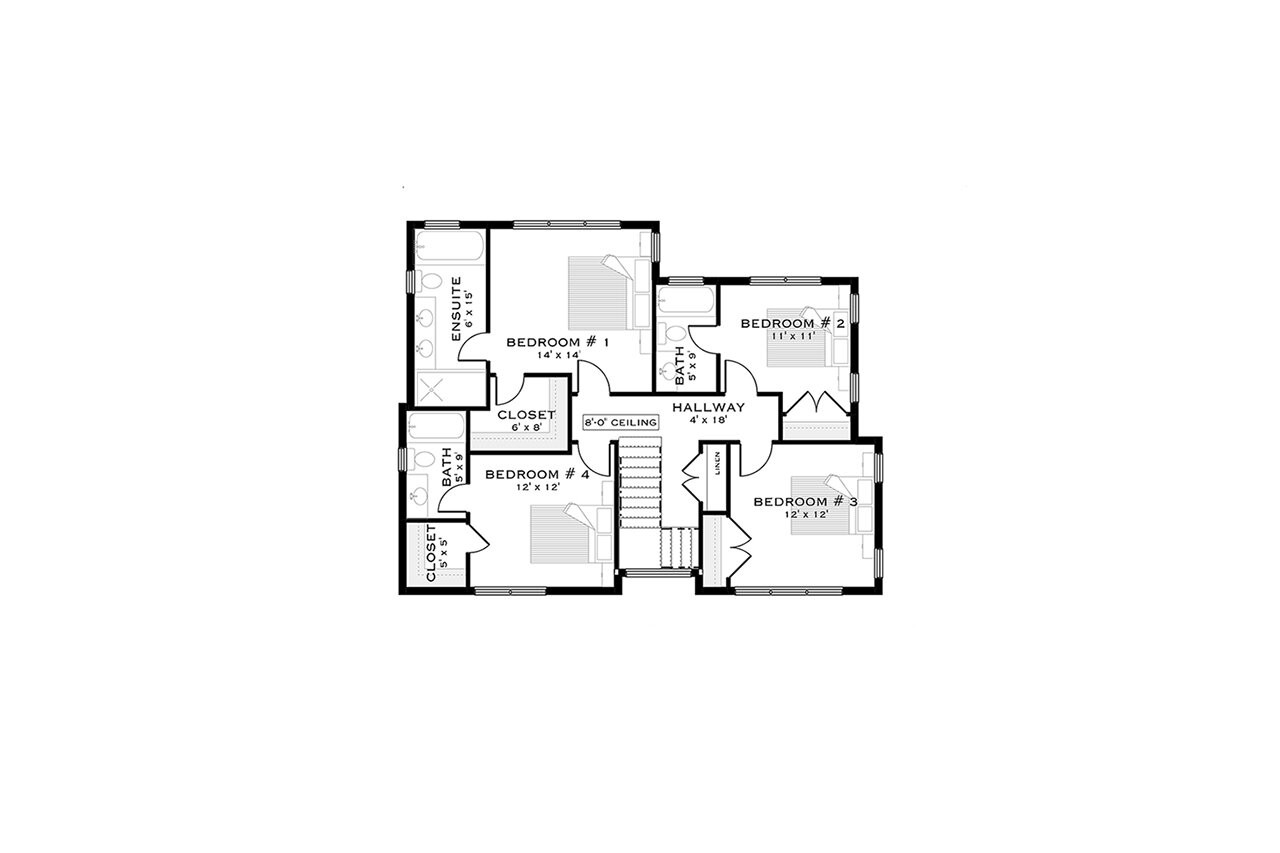 Secondary Image - Modern House Plan - Pacific Horizon 11055 - 2nd Floor Plan