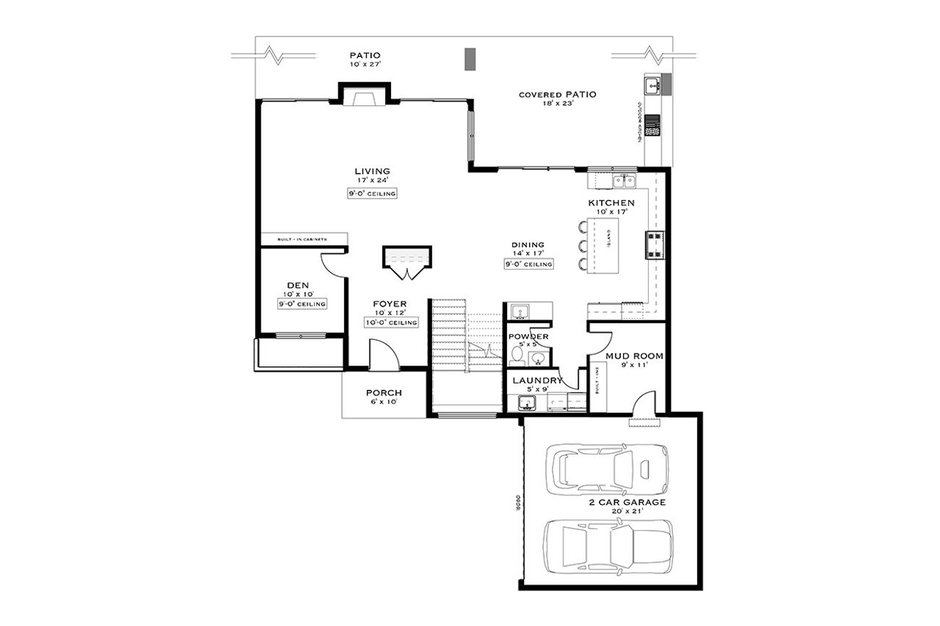 Modern House Plan - Bluebonnet 28804 - 1st Floor Plan