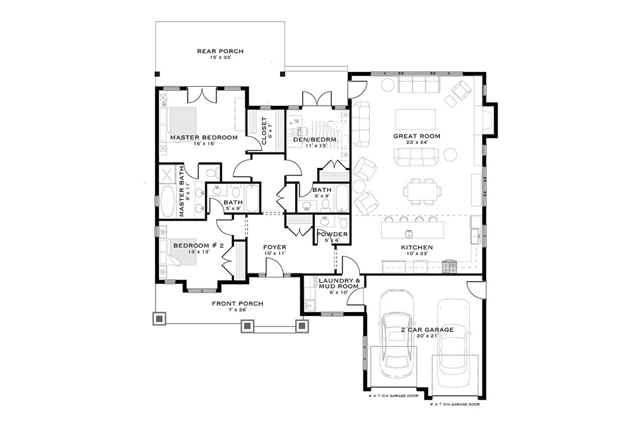 Ranch House Plan - Judd Place 37919 - 1st Floor Plan