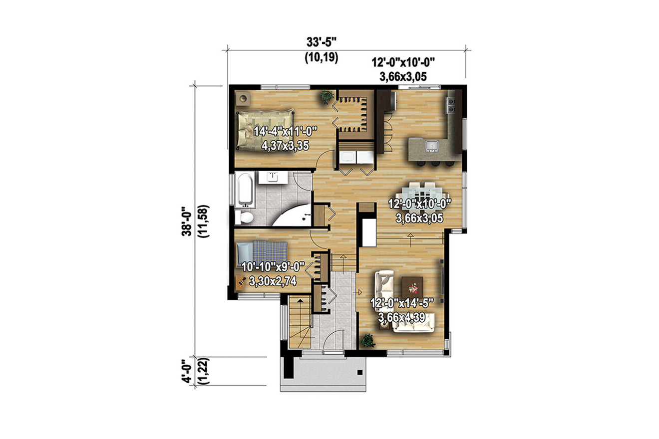 Modern House Plan - 79238 - 1st Floor Plan