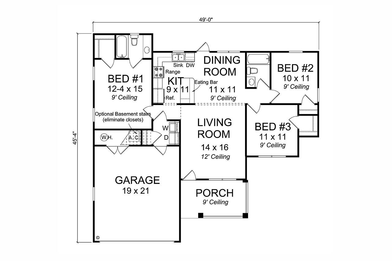 Traditional House Plan - Rosehill 58950 - 1st Floor Plan