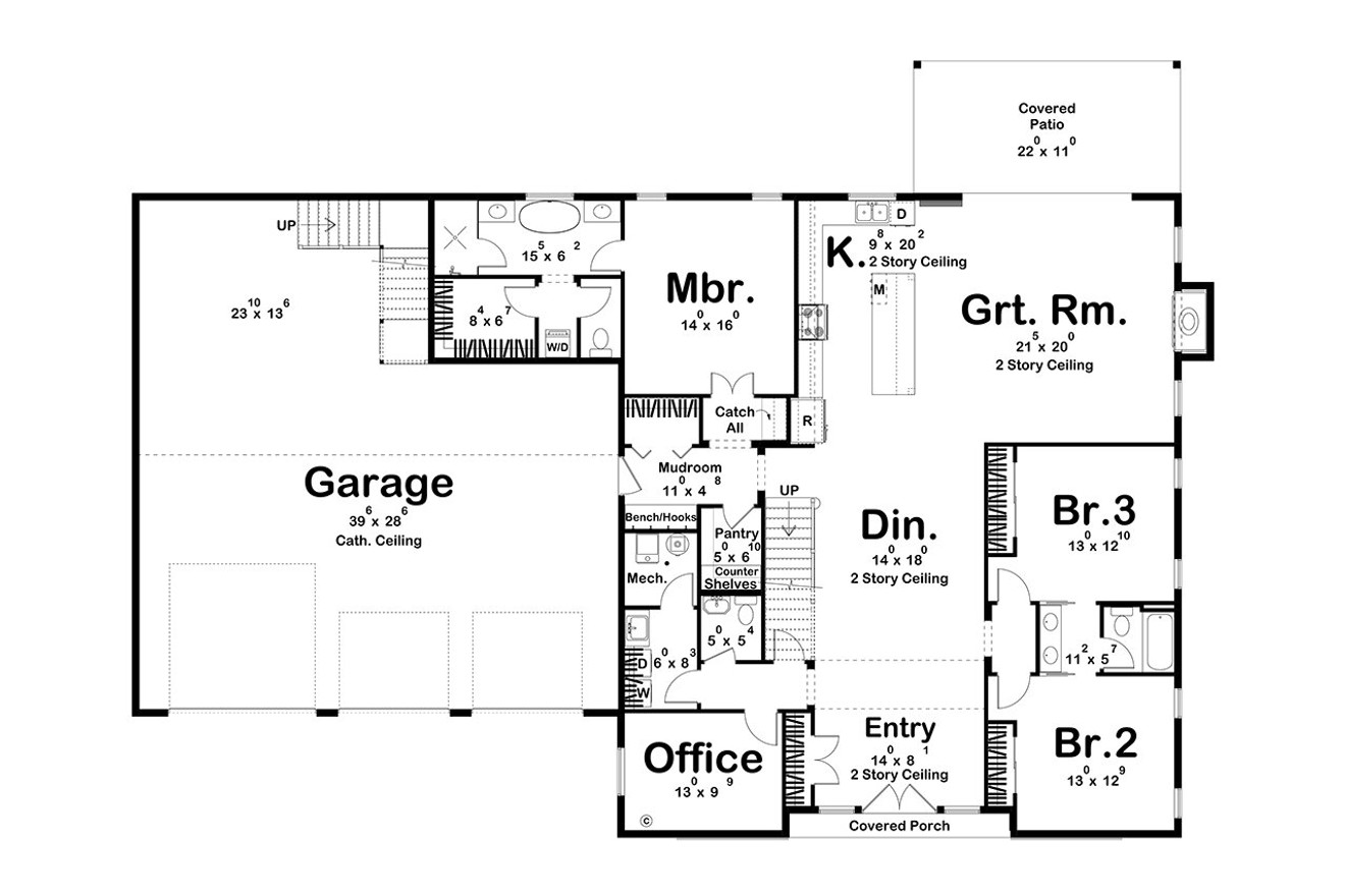 Modern House Plan - Gillette 77891 - 1st Floor Plan