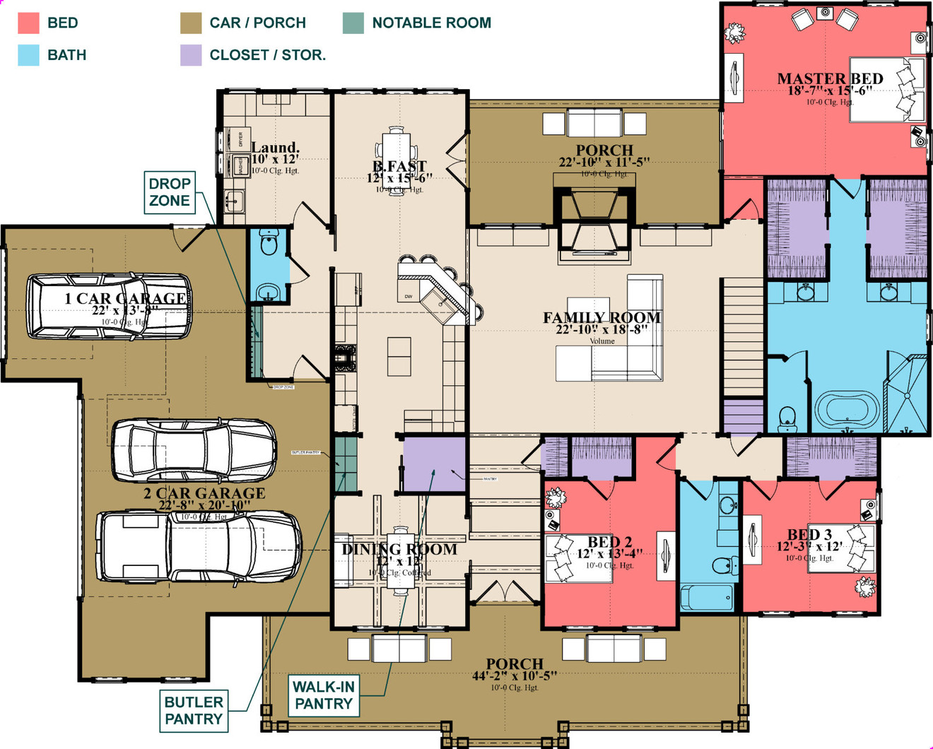 Traditional House Plan - Hemingway 51009 - 1st Floor Plan