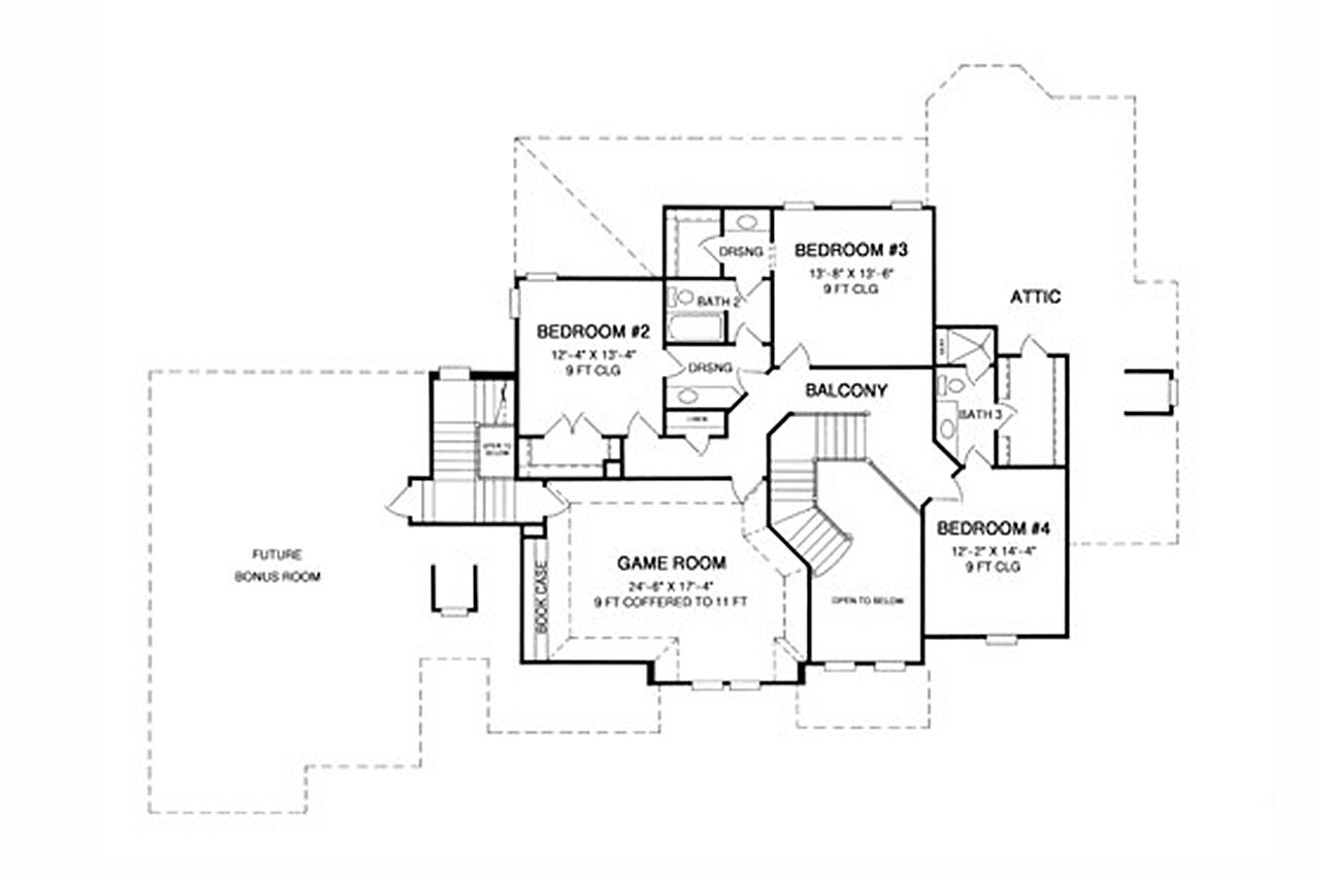 Secondary Image - French Country House Plan - Tristan 36616 - 2nd Floor Plan