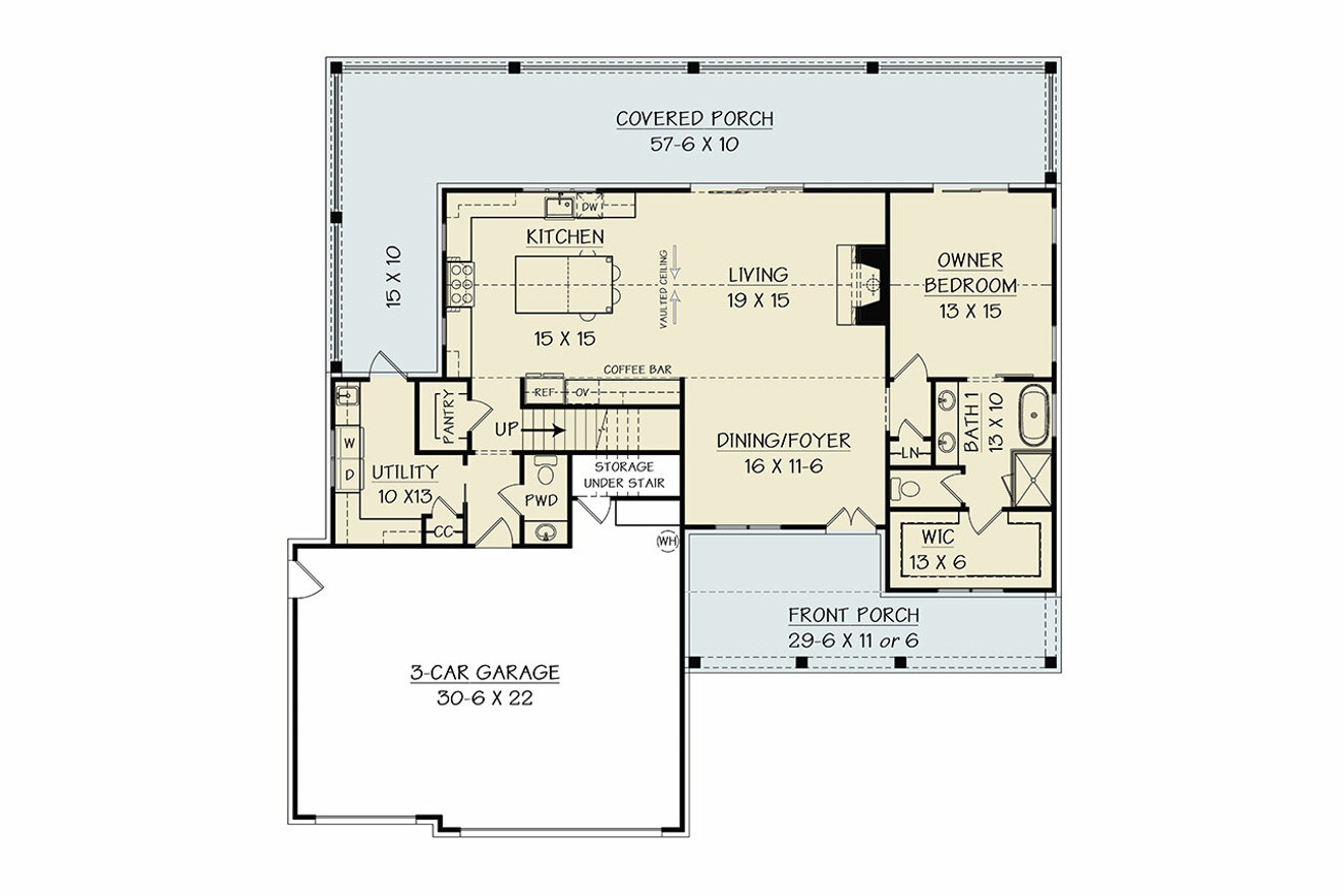 Farmhouse House Plan - Strawberry Gardens 47368 - 1st Floor Plan
