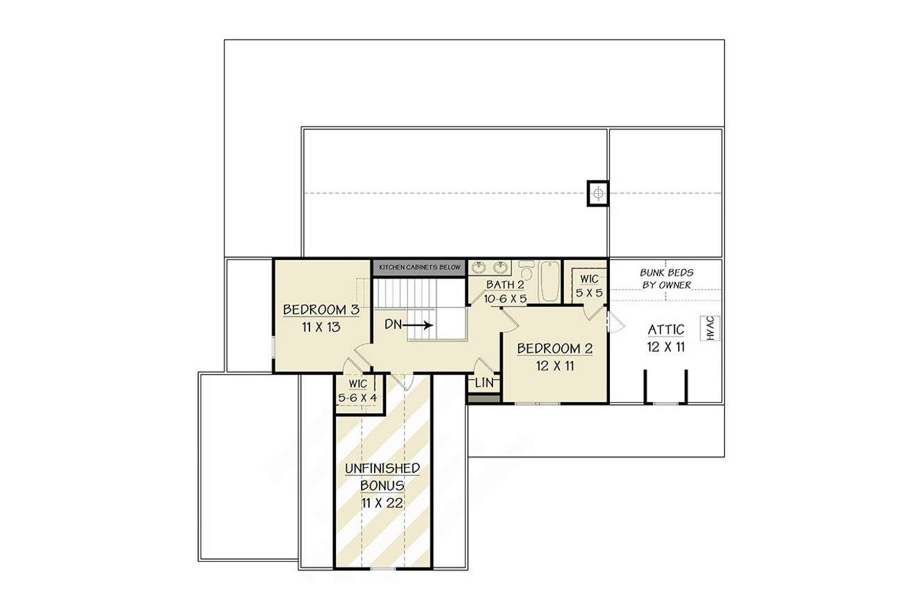 Farmhouse House Plan - Strawberry Gardens 47368 - 2nd Floor Plan