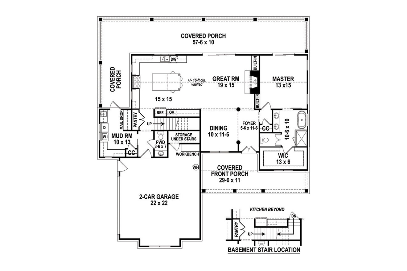 Farmhouse House Plan - Cranberry Gardens 92201 - 1st Floor Plan